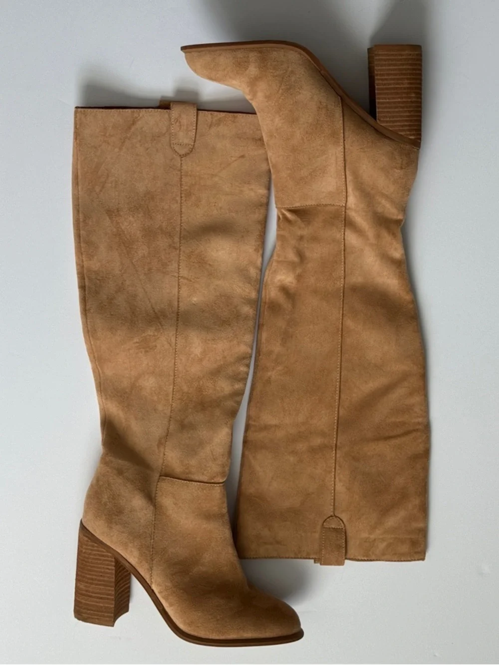 Altar'd State Tan Knee-High Block Heel Boots Size 8.5